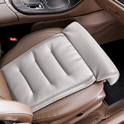 Seat cushion, seat cover for All Seasons, Original Car Leather - ideal-whiteseat-extended-leg-rest-cushion-1-pack