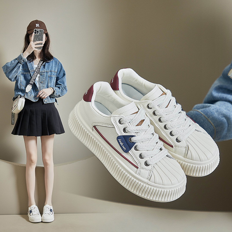 Korean Style White Sneakers for Women 2024 Spring New Women's Shoes Ins Student Casual Shoes Shell Toe Height-Increasing Sports Sneakers Korean Style White Sneakers for Women 2024 Spring New Women's Shoes Ins Student Casual Shoes Shell Toe Height-Increasing Sports Sneakers