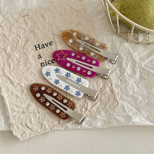 贴钻花朵小众无痕夹边夹刘海夹鸭嘴夹气质精致简约文艺发卡碎发夹