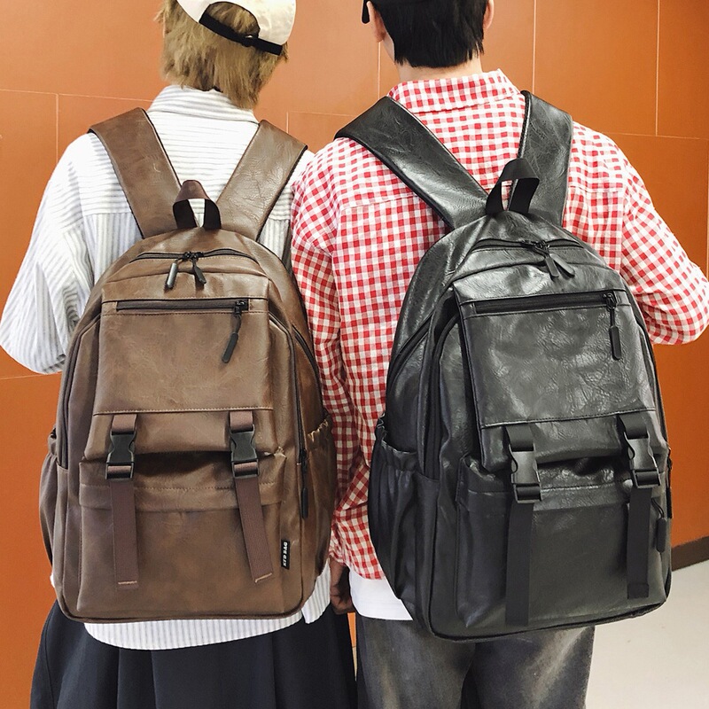 New Men's Pu Backpack, Casual Business Backpack, Computer Bag, Fashionable Large-Capacity Leisure Travel Bag New Men's Pu Backpack, Casual Business Backpack, Computer Bag, Fashionable Large-Capacity Leisure Travel Bag