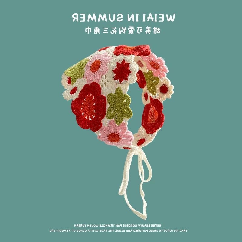 Ретро шарф, вязаный летний аксессуар для волос, милый универсальный пояс, французский стиль