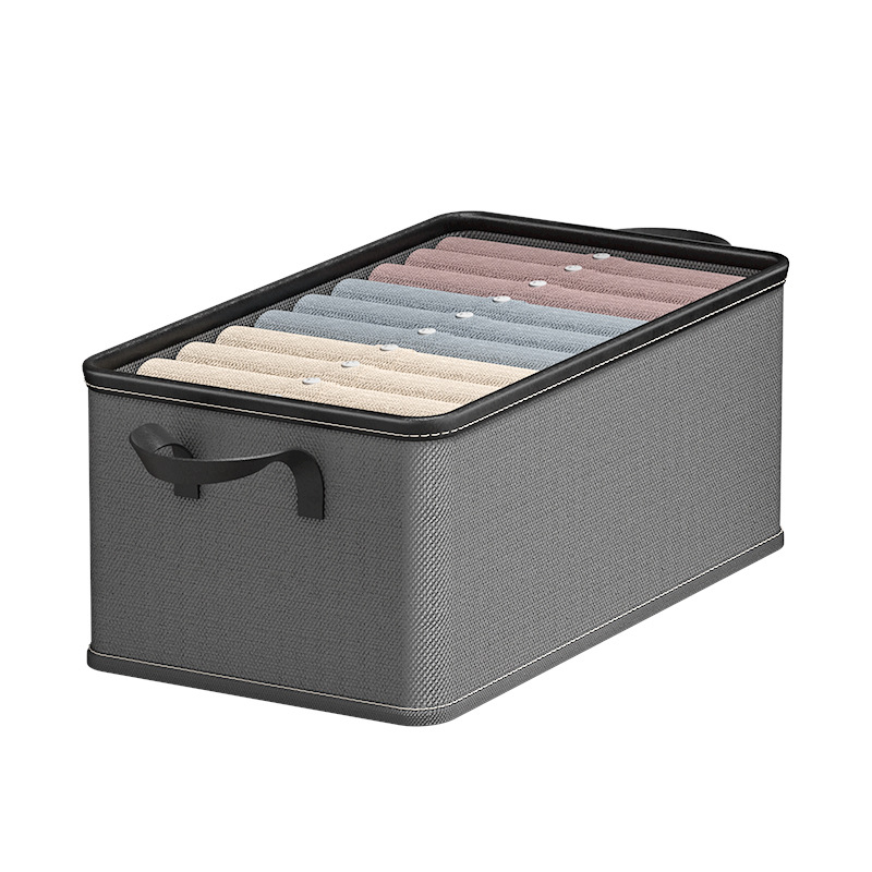 Caja de almacenamiento de ropa dormitorio plegable pantalones separados caja de organización armario doméstico caja de almacenamiento de ropa de tela
