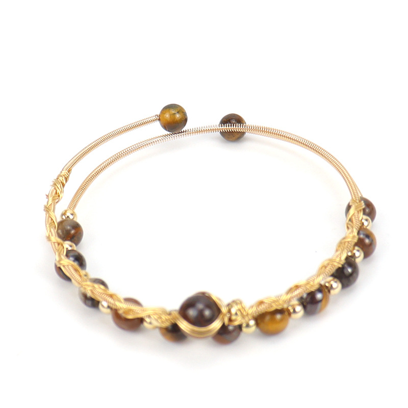 Fashion Geometric Copper Plating Natural Stone Bangle 1 Piece