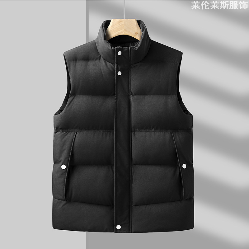 Chaleco de comercio exterior transfronterizo para hombres otoño y invierno 2024 nuevo estilo coreano abrigo de cuello vertical abrazadera de algodón de pluma gruesa hombro caliente