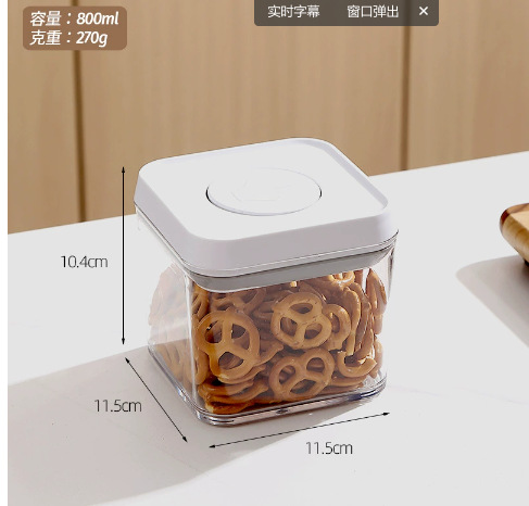 Hogar cuadrado transparente sellado tarro crisper cocina granos de almacenamiento tarro merienda de almacenamiento de frutas secas tarro al por mayor