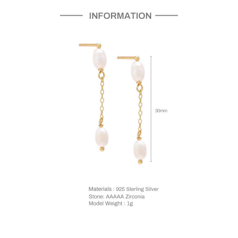 Fashion Square Heart Shape Sterling Silver Pearl Inlay Zircon Drop Earrings 1 Pair