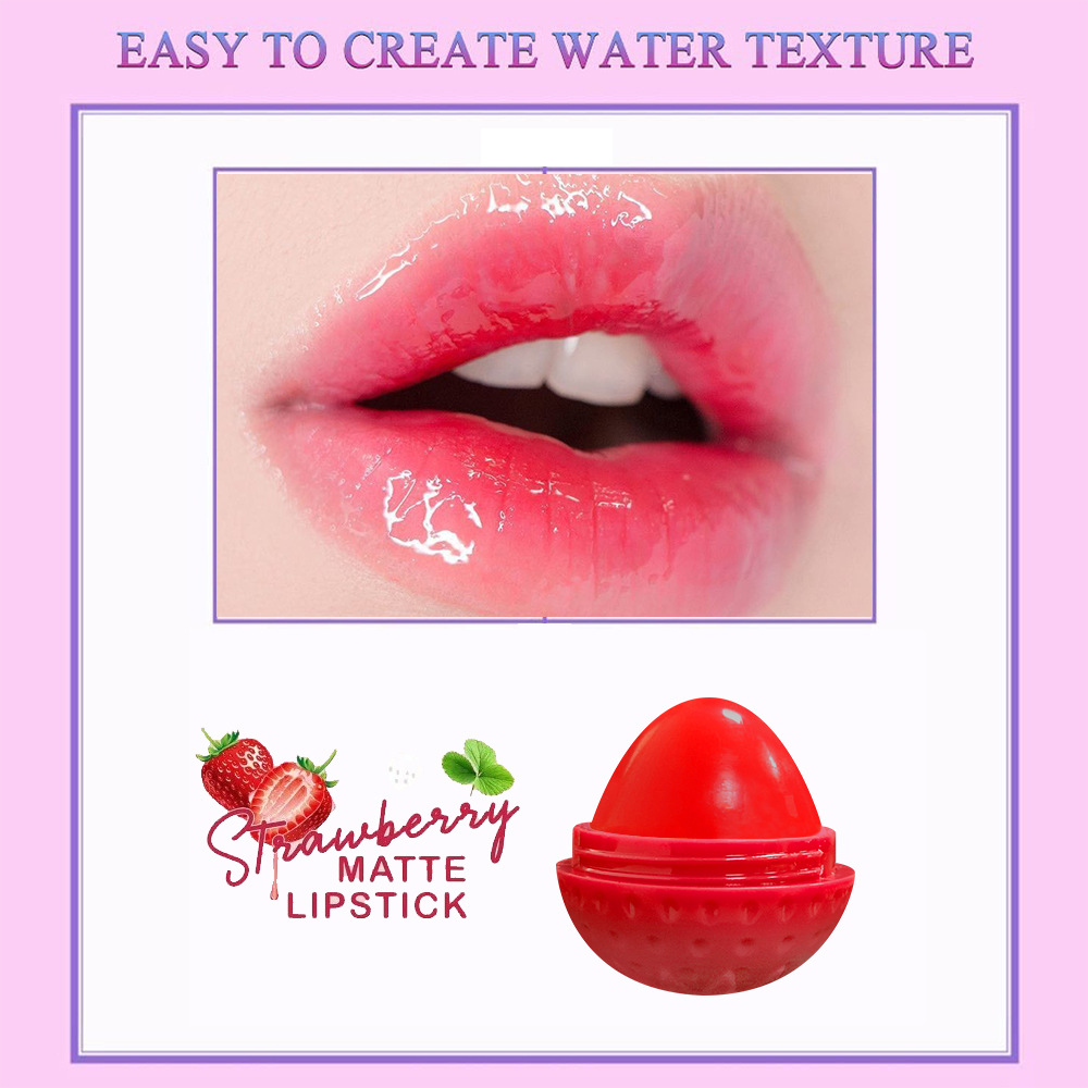 Cross-border best-selling hydrating and nourishing strawberry lip balm, moisturizing lip balm, fruit-flavored lip gloss cosmetics and makeup wholesale in Europe and America Specification drawing