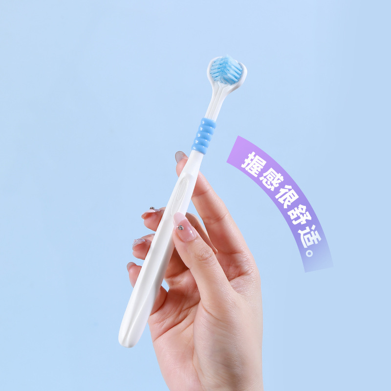 Cepillo de dientes tridimensional de tres lados para el hogar para adultos RAOYI 6 paquetes de limpieza de paquetes completos Fabricantes de cepillos de dientes de lana suave de alta calidad