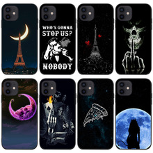 适用iPhone16字母玫瑰花手机壳XR埃菲尔铁塔骷髅头月亮星空手机壳