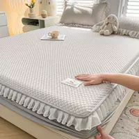 Category A Ice Bean Ice Silk Mat Bed Sheet Three-piece Set Lace Princess Style Single and Double Summer Soft Mat