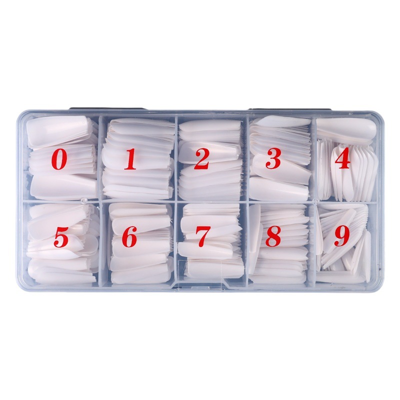 Cross-border nail art 500 piece boxed nail piece French nail patch half nail piece seamless fake nail piece spot