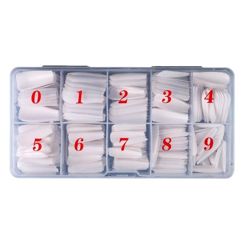 Трансграничный дизайн ногтей 500 штук в штучной упаковке Французский патч для ногтей Половина ногтя бесшовный поддельный кусок ногтя в наличии