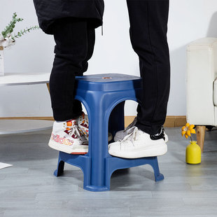 Plastic Stool Thickened and Widened Upgraded Living Room Bench High Stool Economical Adult Dining Table