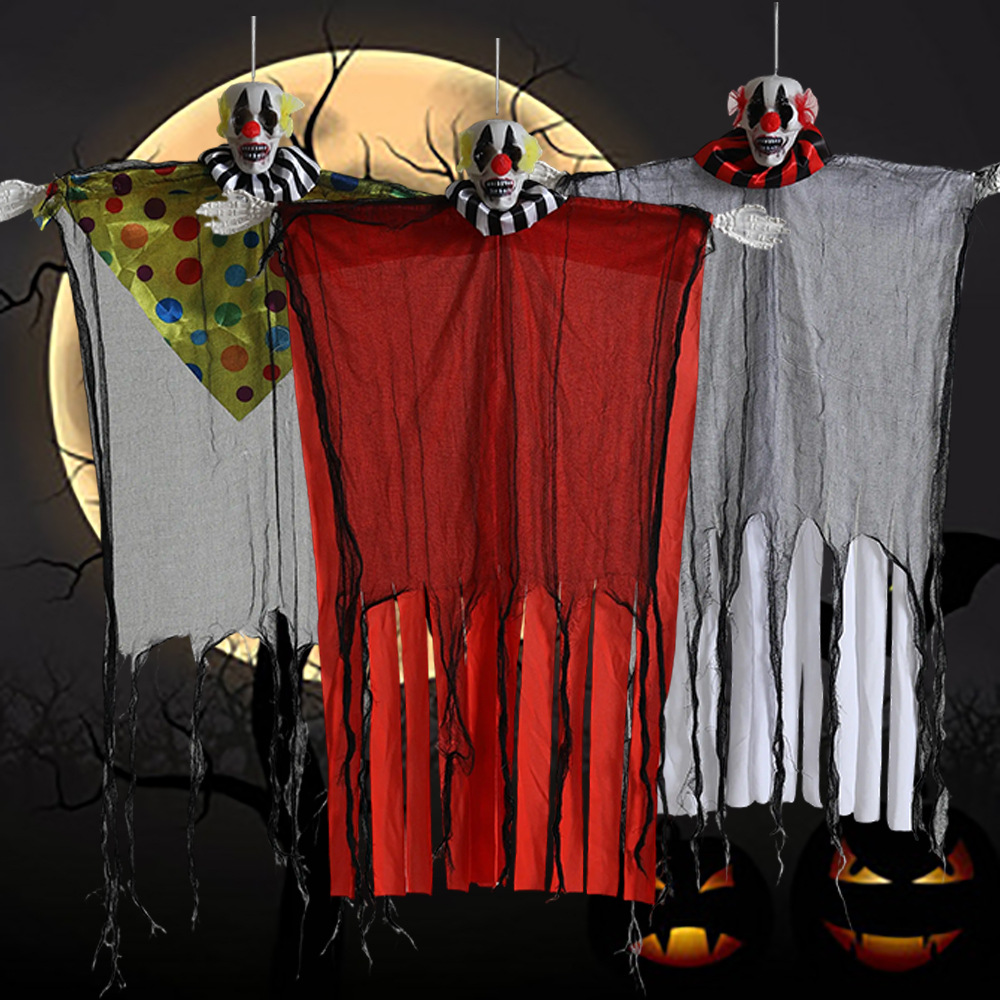 Decoración de Halloween, fantasma colgante, novio, novia, payaso, colgante de jardín, esqueleto, casa embrujada, decoración del lugar, accesorios, persona completa image 3