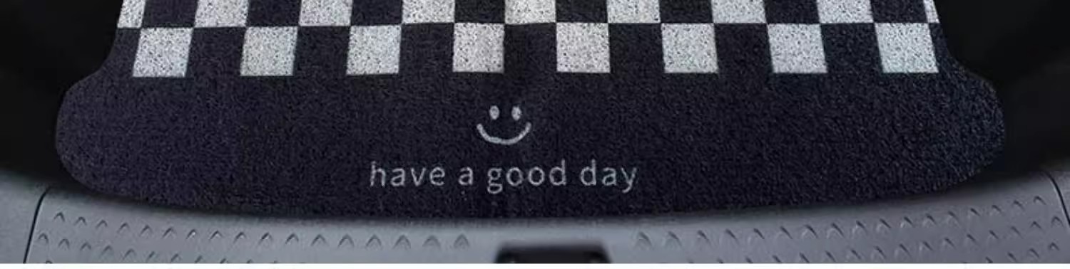 Cross-Border Checkerboard Car Floor Mats, Cute Wire Loops, Universal Carpets, Anti-Dirty Mats, Cartoon Car Mats, Main Driver Mats