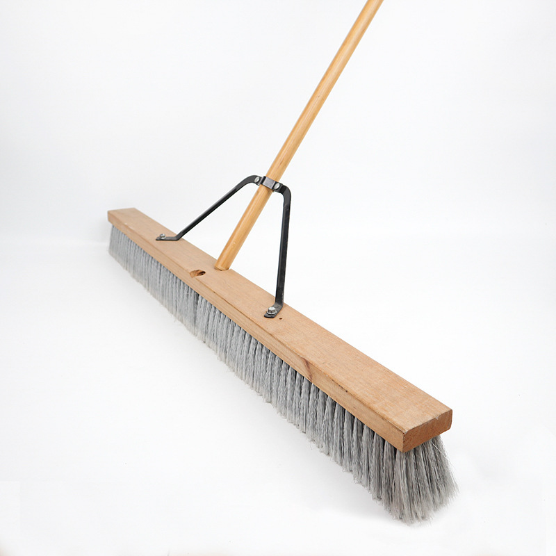 Factory Wholesale Heavy-Duty Road Deck Floor Brush Household Blooming Cleaning Brush Sandstone Broom Solid Wood Metal