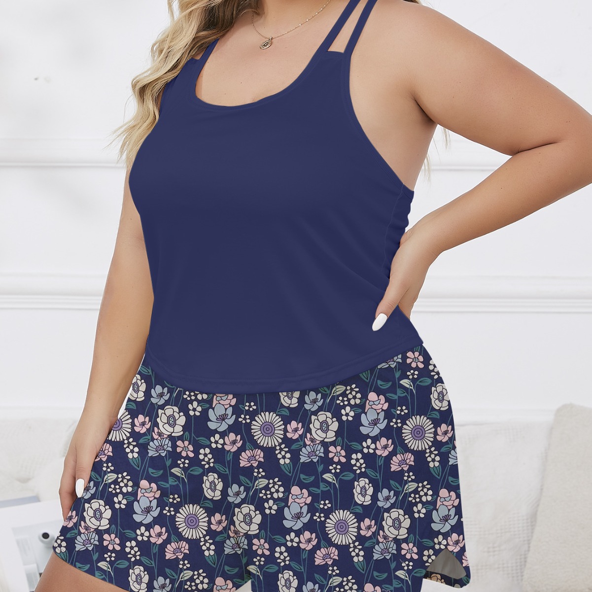 European and American Foreign Trade Underwear Pajamas Women's Two-Piece Milk Silk Charm Sling Shorts Casual Loose Home Clothes