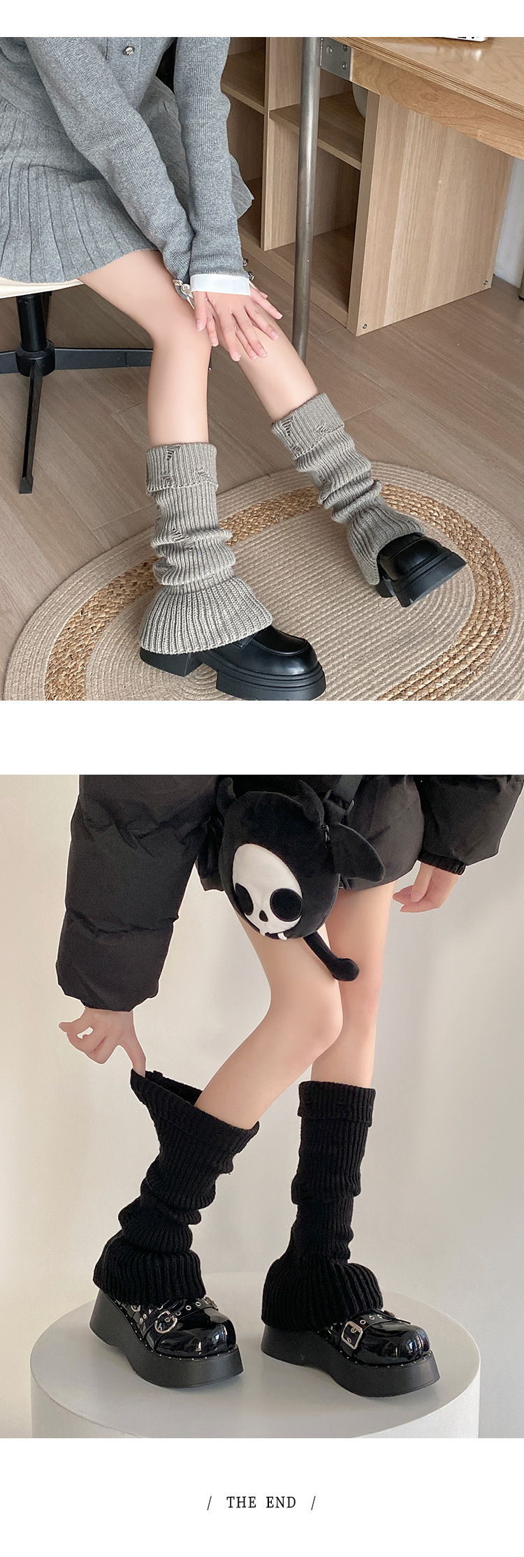 Scaldamuscoli Bootshang Calzini in cotone con fori Calzini a gamba svasata bianchi da donna per autunno e inverno Calzini spessi e caldi al polpaccio lavorati a maglia_voghion.com