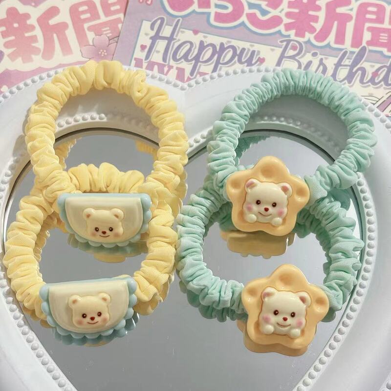 かわいいミルキークマのヘアバンド、甘いガーリーハートの小腸リング、インスタイルの漫画の小さなゴムバンド、女性用の多用途なヘッドバンド|undefined