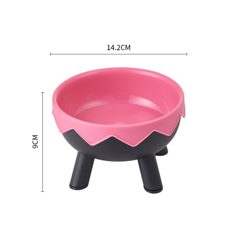 Tazón de pie alto para mascotas antideslizante y anti-derribado de acero inoxidable Tazón para perros para proteger la columna vertebral cervical Taza para gatos Tazón de huevos para mascotas Tazón único alto