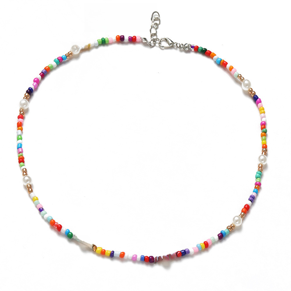 Schmuck Mode Farbe Perlen Perle Halskette Personalisierte Farbe Böhmischen Ethnischen Stil Halskette_voghion.com