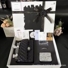 跨境会员礼VipGift四件套黑银链条羊皮cf口盖女手镯丝巾零钱包