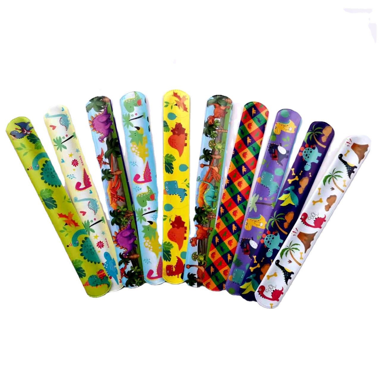 Dinosaurio creativo tema pop anillo PVC niños pulsera pop anillo fiesta decoración pulsera