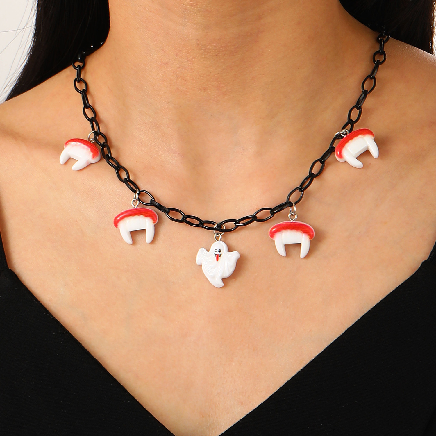 Necklace Classification Simple Style Printing Cartoon Character Resin Layered Necklaces Wholesale