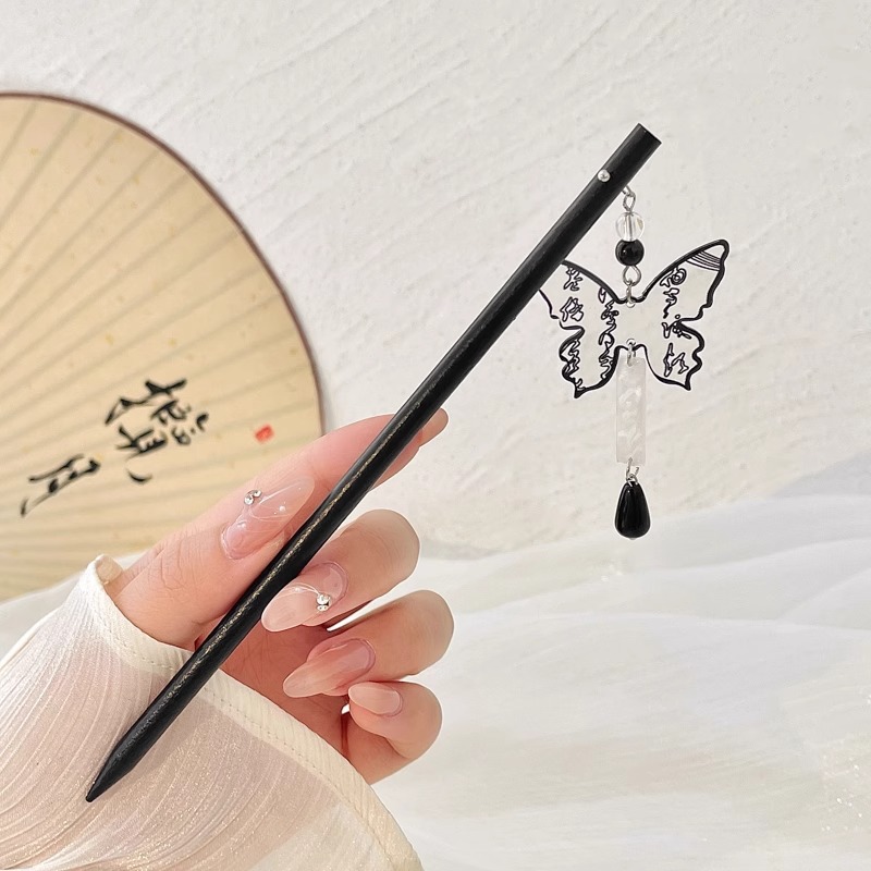 Clipper de cabello de flores de estilo antiguo, temperamento femenino de alto nivel, temperamento versátil, clipper de cabello de estilo chino, clipper de cabello de cabeza posterior.