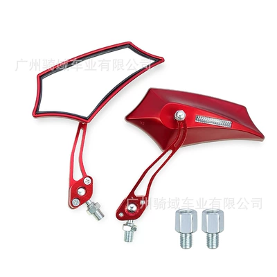 Motorcycle rearview mirror Motorcycle Reflectors, Electric Vehicle - red-10mm-left-and-right-pair