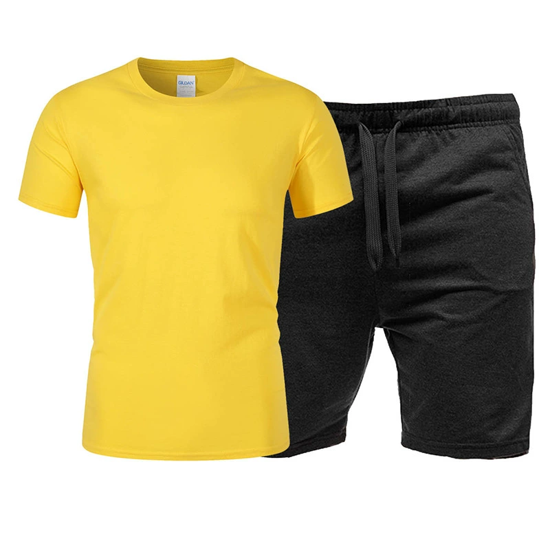 Трансграничная Летняя мужская баскетбольная одежда, футболка с короткими рукавами, шорты, 2 костюма, однотонный топ для бега, фитнеса, плюс спортивные шорты