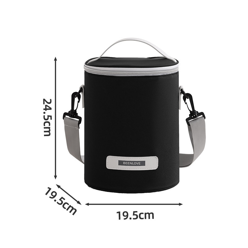 新しいラウンド断熱ランチボックスハンドバッグ大型ランチバッグ厚いバレルアルミ箔米卸売ランチボックスバッグ|undefined