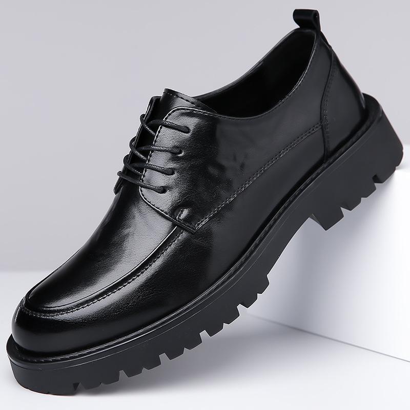 Men's Leather Shoes New Business Formal Derby Shoes British Trend Korean Casual Shoes Easiest for Match Wedding Men's Shoes Wholesale