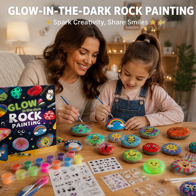 Cross-border Hot Sale Hand-painted Stone suit Children's Science and Education Toys Stone Multicolor Painted suit Creative Graffiti Painted