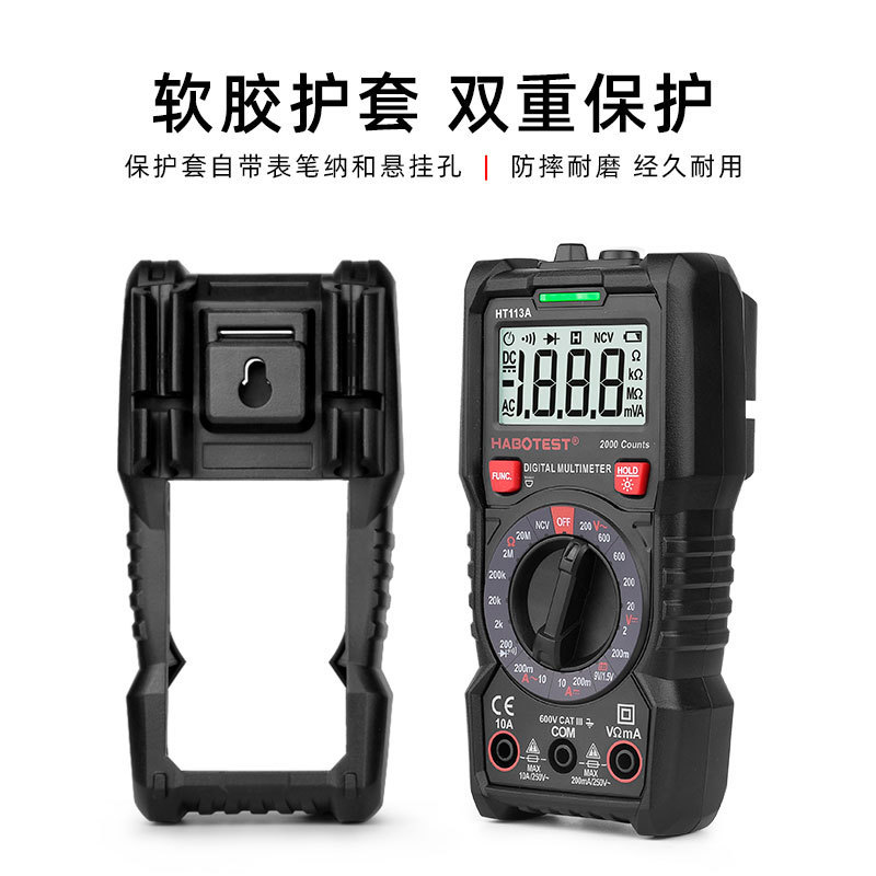 WARBO HT113C multímetro digital zumbador inteligente voltímetro galvanímetro portátil mini producto
