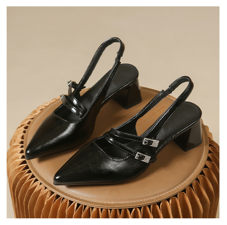 Baotou sandalias para mujeres 2026 nuevo verano zapatos de tacón medio grueso con falda de hadas estilo zapatos de tacón alto