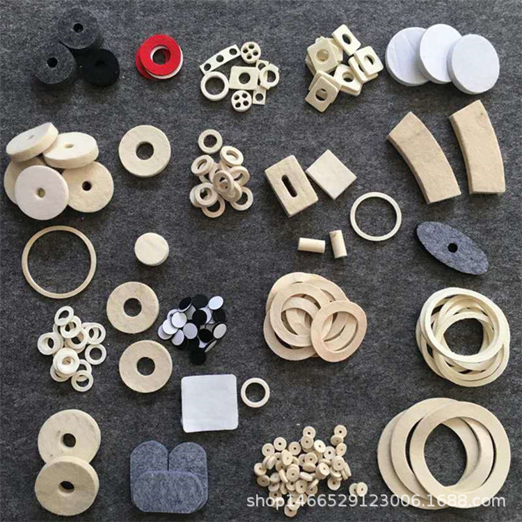 工业毛毡垫圈细白背胶耐磨毛毡圈吸油羊毛毡垫工业羊毛毡垫圈