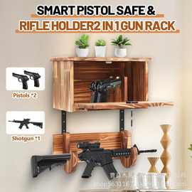 木质壁挂式枪架壁挂式步枪收纳架模型步枪展示架实木书本置物架