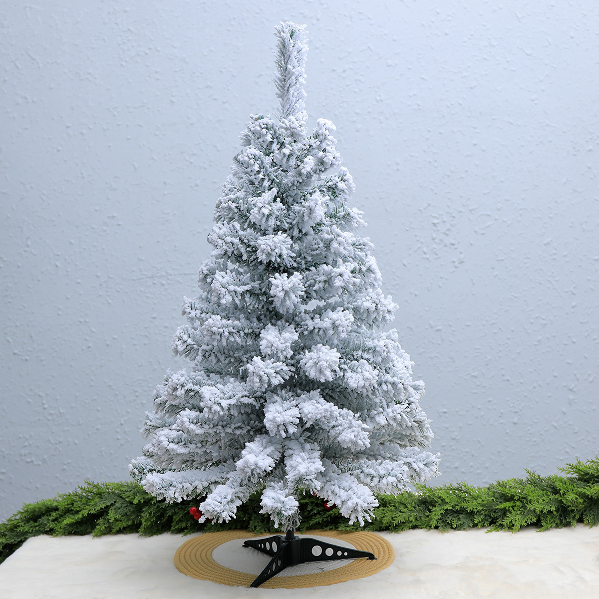 Fábrica de origen de Navidad nieve blanca flocado árbol de Navidad decoración de simulación pequeña y grande mini decoración cifrada