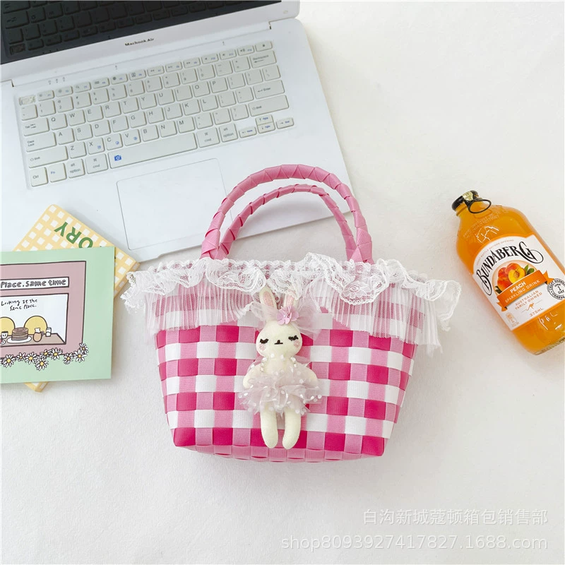 Storage system, small basket, woven small bag, handheld beach shoulder bag