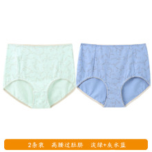 2条宜而爽女纯棉内裤高腰妈妈抑菌夏季蕾丝性感宽松透气中老年