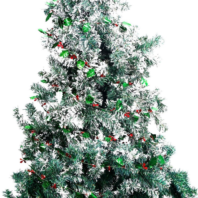 クリスマス装飾花輪雪花杖色条針金クリスマスツリー配置シミュレーションベリー緑葉引き花針金|undefined
