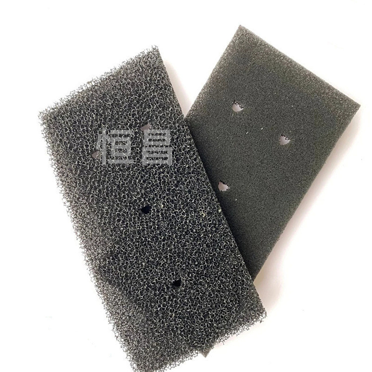 恒昌批发智能扫地机过滤棉35ppi黑色聚氨酯爆破吸尘器粉尘过滤棉