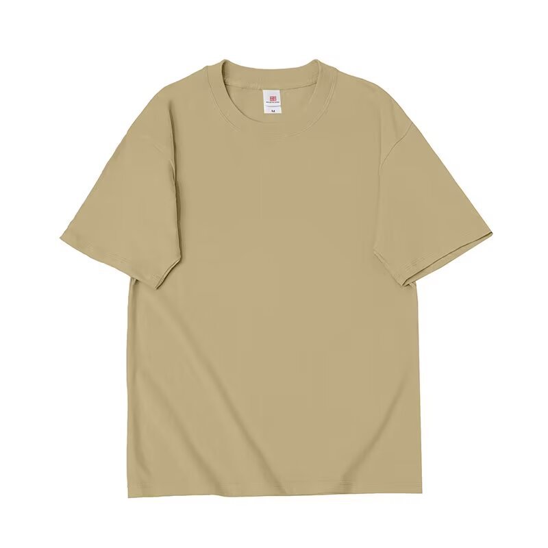 Camiseta de algodón de manga corta para hombres transpirable de color sólido cuello redondo soporte de logotipo personalizado camiseta publicitaria camiseta camiseta