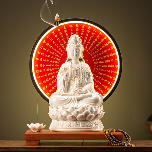 Dehua ceramic sitting lotus South China Sea Guanyin Bodhisattva Buddha statue living room home worship Guanyin Bodhisattva Guanyin statue ornaments