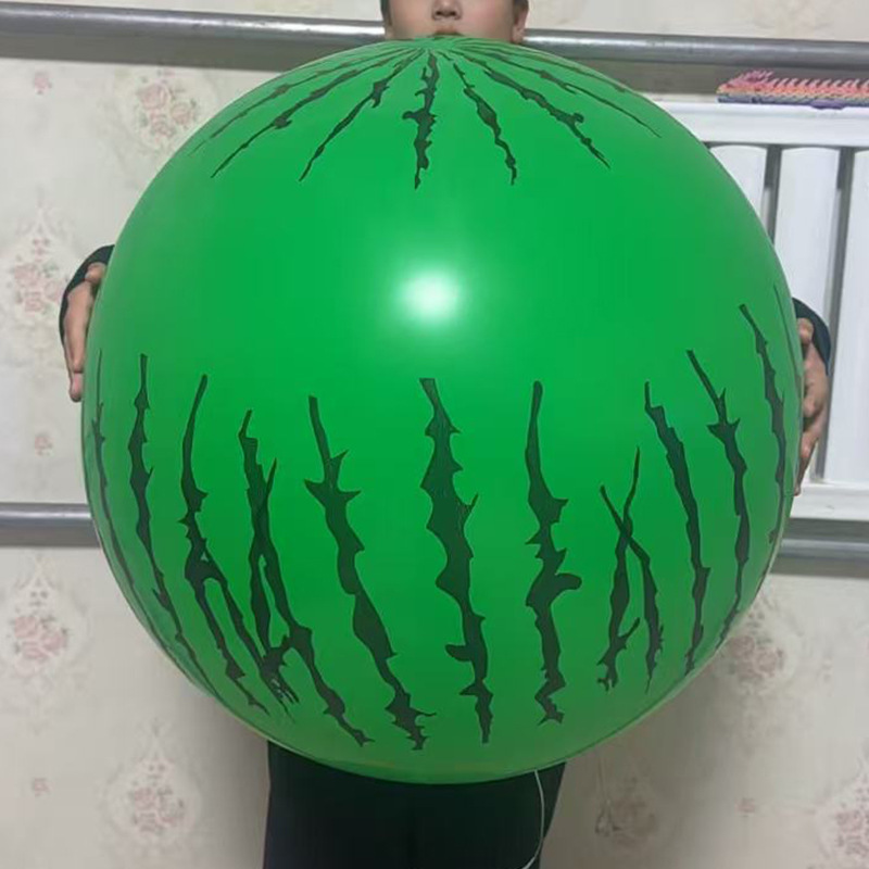 36寸正圆加厚彩色卡通乳胶气球地摊广场热卖大号卡通水果玩具气球