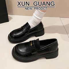 真皮小皮鞋女鞋子2025秋季新款百搭一脚蹬乐福鞋不累脚英伦风单鞋