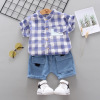 Summer clothing for boys, summer shirt, children's cartoon sleeves, set, 2021 collection, with short sleeve, wholesale