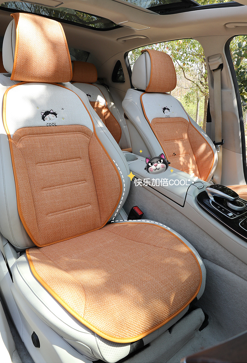 Car Seat Cushion, Suitable for All Seasons, Light Luxury and High-End Feel, Seat Cushion Cover, Single Driver's Seat Fabric Cushion