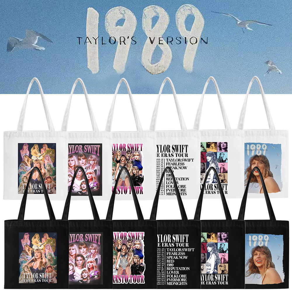 泰勒.斯威夫特演唱会帆布袋 1989周边潮流单肩包大学生手拎手提袋